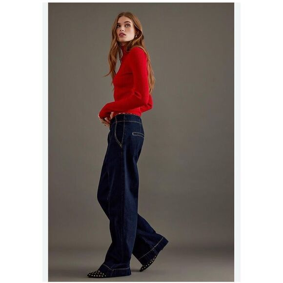 Levi’s Ribcage Highrise wide leg tailored jean in blue premium 26 - Picture 11 of 12